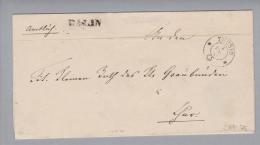 Heimat GR Dalin 1863-12-04 (Cazis) Amtlicher Brief Nach Chur - Storia Postale