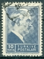 Türkei 1942 10 K. Gest. Staatspräsident Inönü - Usados