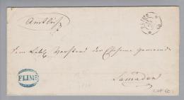 Heimat GR  Flims 1864-02-22 Amtlicher Brief Nach Samaden - Covers & Documents