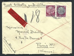 ALLEMAGNE - Enveloppe En Exprés ( étiquette ) Pour Paris En 1938 -  A Voir - Lot P13896 - Covers & Documents