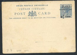 CEYLAN - Entier Postal ( Repiquage Commerciale ) Surchargé En 188..-  A Voir - Lot P13905 - Ceylon (...-1947)