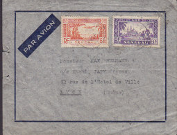 Sénégal A.O.F. Par Avion Cover Lettre LYON France 60 C. & 6.90 Fr. Timbres (2 Scans) - Cartas & Documentos