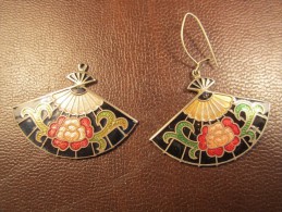 Paire De Boucles D'Oreilles Eventaille - Ohrringe