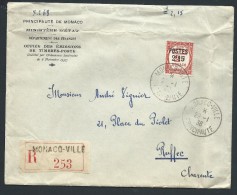 MONACO - Enveloppe En Recommandée Pour Ruffec En 1938 - A Voir - Lot P13910 - Briefe U. Dokumente
