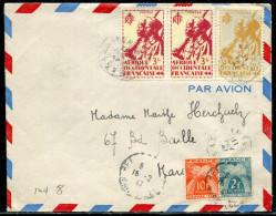 A.O.F. N° 14 + 16 (2) / LETTRE AVION DE DAKAR LE 11/2/1947 POUR MARSEILLE , TAXÉE A L'ARRIVÉE - B - Brieven En Documenten