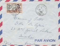 AOF Yvert  48 Sur Lettre Avion Saint Louis Sénégal 1955 - Brieven En Documenten