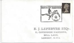 Birth Of Teeside - Cigogne - 1er Avril 1968 - Poststempel