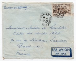 Lettre Par Avion A.O.F. Côte D'Ivoire Pour France 1953 - Abidjan Paris (Caisse Des Retraites SNCF.) - Brieven En Documenten