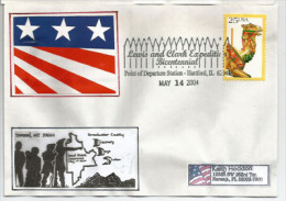 ETATS-UNIS,Point De Départ De L'Expedition Lewis & Clark à Hartford, Illinois En 1804 (Bicentenaire) Adressée En Floride - American Indians