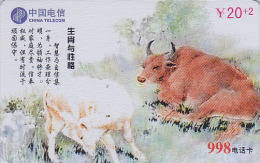 Télécarte CHINE - ZODIAQUE - Animal - BUFFLE - BUFFALO Horoscope Phonecard - Vache Cow Kuh / China Telecom - 821 - Zodiaque