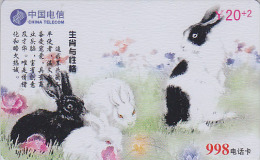 Télécarte CHINE - ZODIAQUE - Animal - LAPIN - RABBIT Horoscope Phonecard Telefonkarte / China Telecom - 823 - Zodiaque