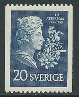 1955 SVEZIA AMADEUS ATTERBOM 20 ORE MNH ** - ZX8 - Unused Stamps