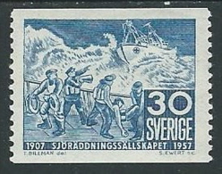 1957 SVEZIA SALVATAGGIO MARITTIMO 30 ORE MH * - ZX8.2 - Unused Stamps