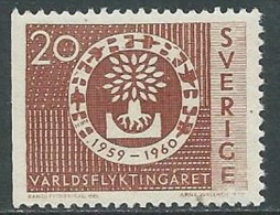 1960 SVEZIA ANNO DEL RIFUGIATO 20 ORE DENTELLATO TRE LATI  MNH ** - ZX8.3-2 - Nuevos