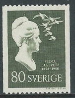 1958 SVEZIA SELMA LAGERLOF 80 ORE MNH ** - ZX8.6 - Nuevos