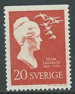 1958 SVEZIA SELMA LAGERLOF 20 ORE D. TRE LATI MNH ** - ZX8.6-3 - Nuevos