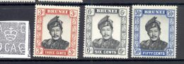 BRUNEI, 1964 3c, 6c, 50c (wmk Block CA) Unmounted Mint - Brunei (...-1984)