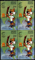 SPORTS-COMMONWEALTH GAMES-MASCOT WITH TORCH & RELAY ROUTE-BLOCK OF 4-INDIA-2010-MNH-B6-450 - Unused Stamps