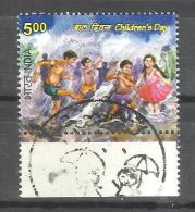 INDIA, 2015, FIRST DAY CANCELLED, Children´s Day (Rs 5),, Children, Rain, Tree, 1 V - Gebruikt