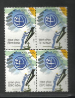 INDIA, 2015, EEPC, Engineering Export Promotion Council, Industry, Labour, Engineering, Helmet, Block Of 4, MNH, (**) - Unused Stamps