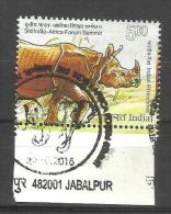 INDIA, 2015, FIRST DAY CANCELLED, 3rd India Africa Forum Summit, Fauna, Animals, Rhinoceros,  Wild, 1 V - Oblitérés