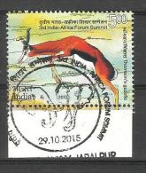 INDIA, 2015, FIRST DAY CANCELLED, 3rd India Africa Forum Summit, Fauna, Animals, Deer,  Wild, 1 V - Gebruikt