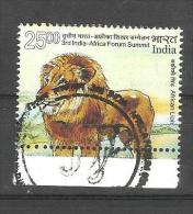 INDIA, 2015, FIRST DAY CANCELLED, 3rd India Africa Forum Summit, Fauna, Animals, Lion,  Wild, 1 V - Gebruikt