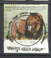 INDIA, 2015, FIRST DAY CANCELLED, 3rd India Africa Forum Summit, Fauna, Animals, Lion,  Wild, 1 V - Gebruikt