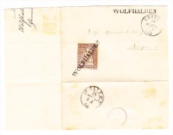 Heimat AR Wolfhalden Balkenstempel 5Rp. Strubel 28.3.1861 Heiden Auf Briefstück - Cartas & Documentos