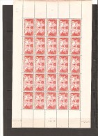 FRANCE  FEUILLE DE  25  TIMBRES  N° 453  NEUF ** MNH DE1940  Variete Papier Jaunatre - Fogli Completi