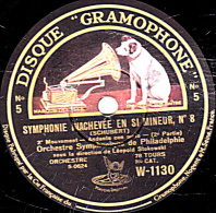 78 Trs 30 Cm état B - Orch. Symph. De Philadelphie - SYMPHONIE INACHEVEE N°8 DE (Shubert) 3e Mouvement - 78 T - Disques Pour Gramophone