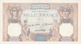 - BILLETS - 1000 F CERES ET MERCURE  - N° - U .1324 - 455 - 30 AVRIL 1931 . Q . - 1 000 F 1927-1940 ''Cérès E Mercure''