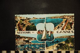 CP, 06, CANNES Souvenir De Cannes Multivues   N°6745 Edition MAR - Cannes