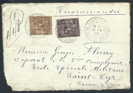 MONACO - Enveloppe ( Devant ) En Recommandée Pour St Cyr En 1902 - A Voir - Lot P13946 - Cartas & Documentos