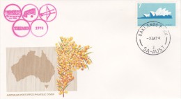 Australia 1974 Themex, Oaklands Park Postmark, Red Emblem, Souvenir Cover - Lettres & Documents