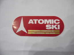 ADESIVO STICKERS  VINTAGE ATOMIC SKY OLYMPIC CHAMPIONS 1984 BILL JOHNSON-MAX JULEN - Other & Unclassified