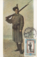 INDEPENDENCE WAR ANNIVERSARY, N. GRIGORESCU-THE SENTRY PAINTING, CM, MAXICARD, CARTES MAXIMUM, 1977, ROMANIA - Tarjetas – Máximo