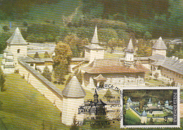 SUCEVITA MONASTERY, CM, MAXICARD, CARTES MAXIMUM, 1991, ROMANIA - Abbayes & Monastères