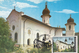 AGAPIA MONASTERY, CM, MAXICARD, CARTES MAXIMUM, 1991, ROMANIA - Abbayes & Monastères