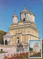 CURTEA DE ARGES MONASTERY, CM, MAXICARD, CARTES MAXIMUM, 1991, ROMANIA - Abbayes & Monastères