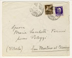 Lettera PA Cagliari-S. Martino Al Cimmino 11.7.1936 Affrancata Con N. 11 PA C. 50 E Con N. 251 Imperiale C. 50 Violetto - Marcophilie (Avions)