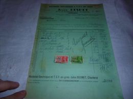 FF2 Facture Jules DESMET Charleroi 1941 Avec Timbres Fiscaux Matériel électrique Et TSF - 1900 – 1949