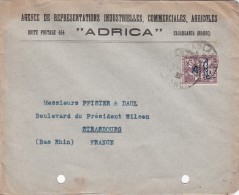 LETTRE 1922. MAROC CASABLANCA AGENCE ADRICA POUR STRASBOURG  / 6631 - Lettres & Documents