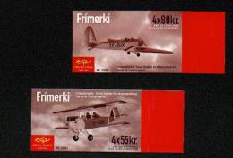 Island - 2 Markenheftchen Mi.Nr. 979 / 980 - "Flugzeuge" ** / MNH (aus Dem Jahr 2001) - Libretti