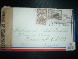 LETTRE PAR AVION Pour La FRANCE TP BATEAU 20c + TP 10c OBL.MEC.JUL 12 1945 MONTREAL + CENSURE - Briefe U. Dokumente