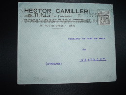 LETTRE TP 50c OBL.MEC.7-1-28 TUNIS + HECTOR CAMILLERI AGENT DE FABRIQUES REPRESENTATIONS INDUSTRIELLES - Cartas & Documentos