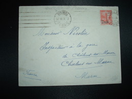 LETTRE TP 75c Surchargé 50c OBL.MEC. VARIETE 27 XII 28 TUNIS RP TUNISIE - Briefe U. Dokumente