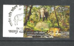 INDIA, 2015, FIRST DAY CANCELLED,  Centenary Of Zoological Survey Of India, Elephant, Tiger, Deer,1 V - Gebruikt