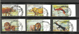 INDIA, 2015, FIRST DAY CANCELLED, 3rd India Africa Forum Summit, Set 6 V, Fauna, Animals, Rhinoceros, Deer, Lion, Wild, - Gebruikt