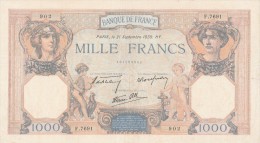 - BILLETS  - 1000 F - SUITE DE 3 BILLETS - 902 - 903 - 904 -  21 SEPTEMBRE 1939 - - 1 000 F 1927-1940 ''Cérès Et Mercure''